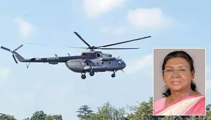 బురదలో కూరుకుపోయిన హెలికాప్టర్..